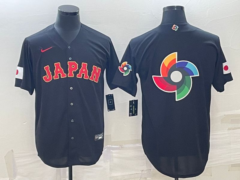 Men 2023 World Cub Japan Blank Black Nike MLB Jersey6->more jerseys->MLB Jersey